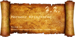 Hernesz Krisztofer névjegykártya